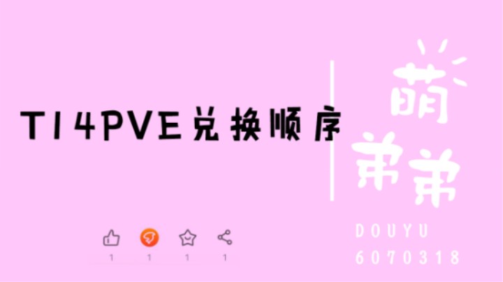 T14PVE兑换顺序