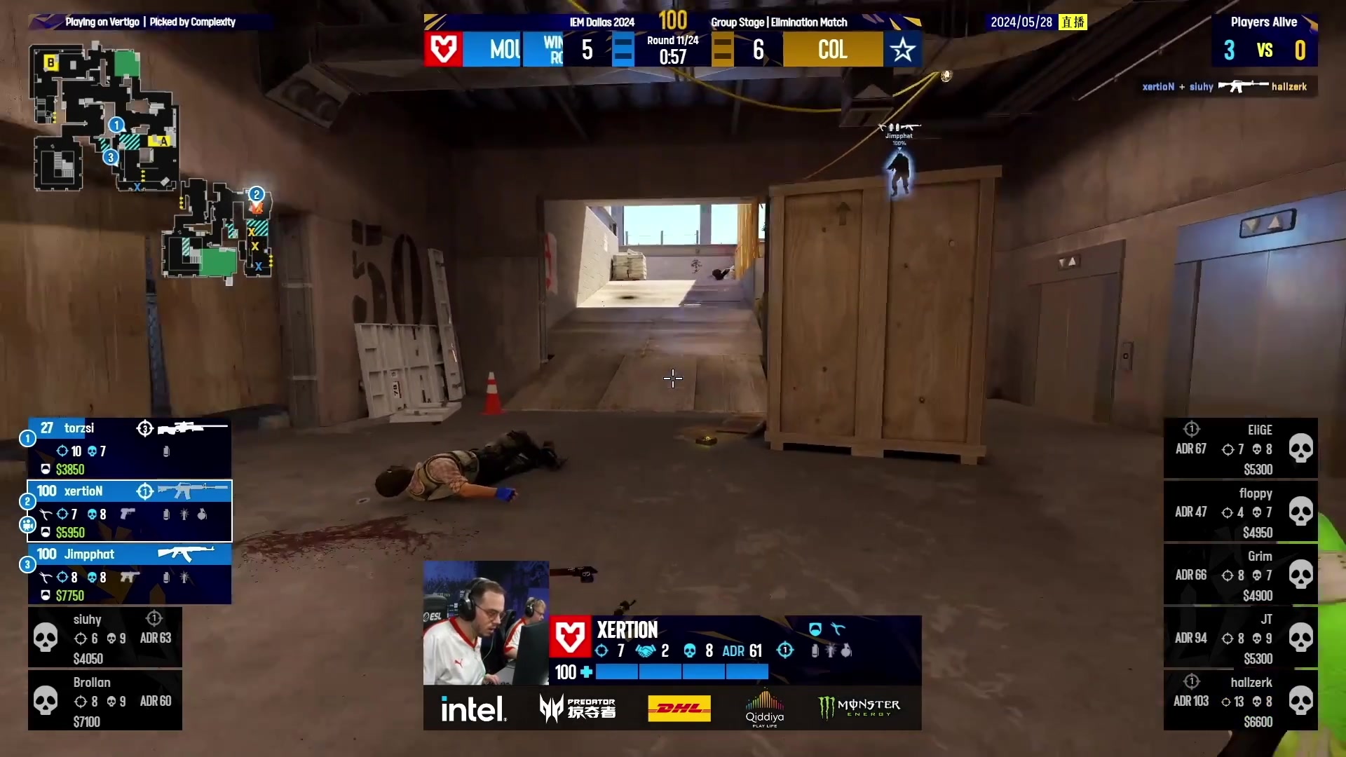 【2024-05-28 08点场】CSGO百岁三：IEM达拉斯 MOUZ vs COL