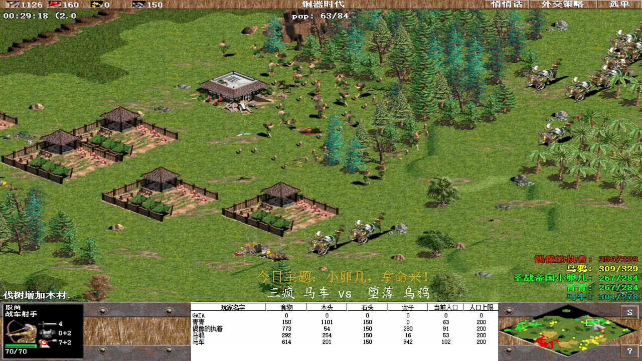 三疯 马车 3vs  1堕落 乌鸦