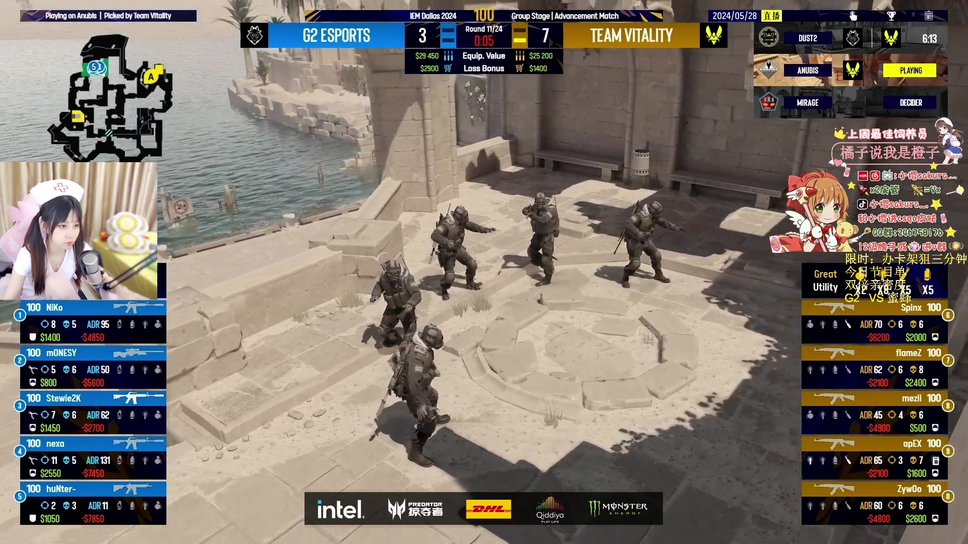 【2024-05-28 06点场】解说小樱sakura灬：【双倍】MOUZ VS COL回家局