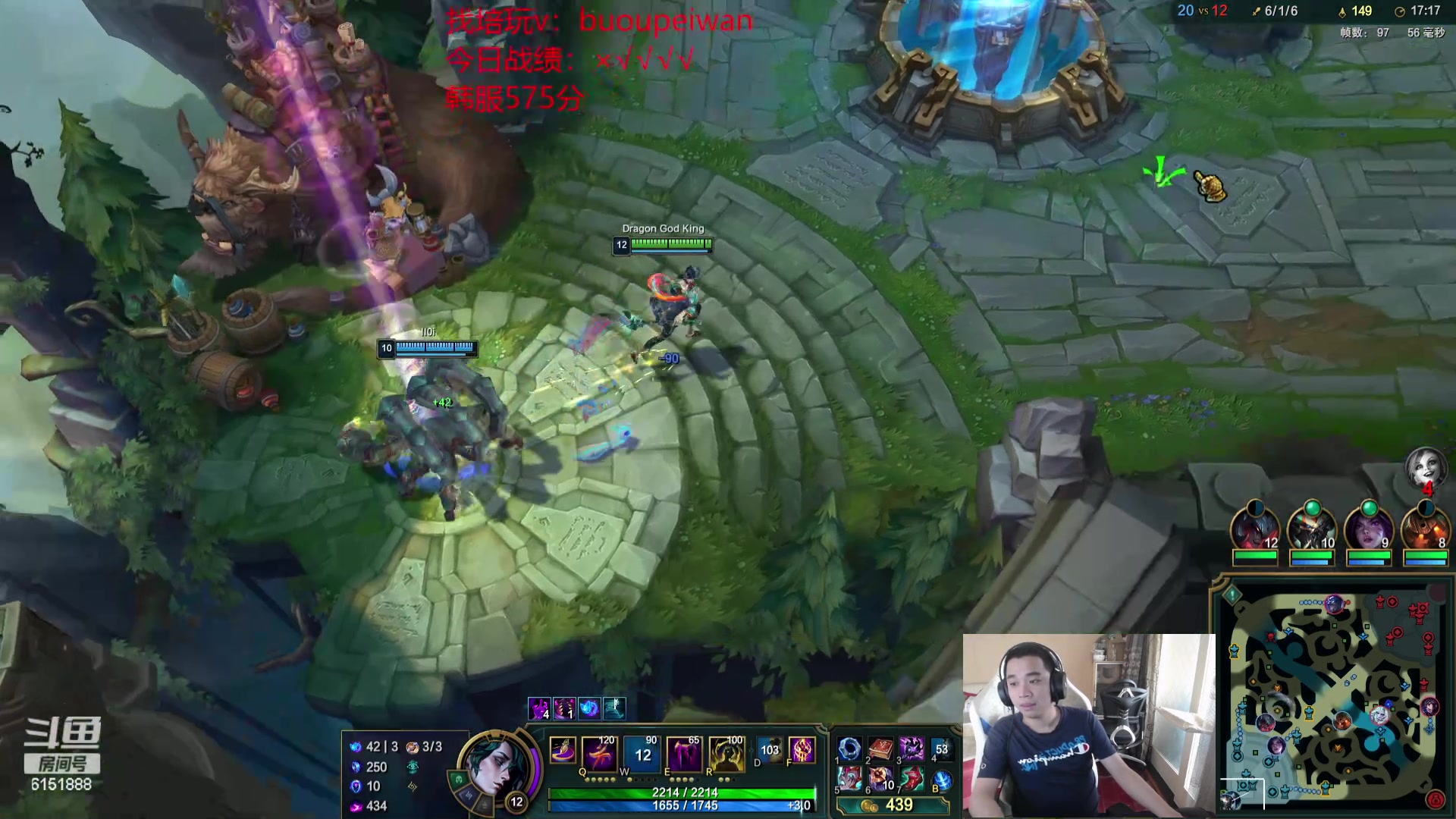 【2024-06-03 12点场】自宇666：韩服王者局重铸自己荣光！