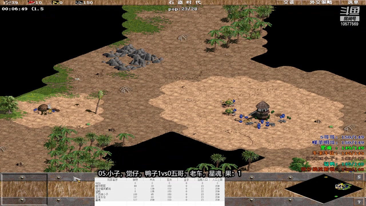 05.小子，觉仔，鸭子1vs3五哥，老车，星魂 果:1122