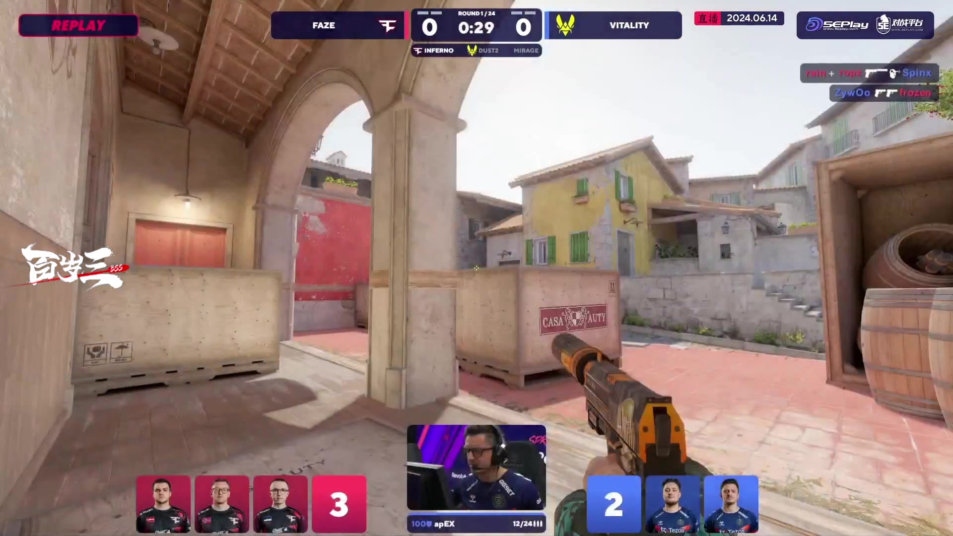 【2024-06-14 22点场】CSGO百岁三：双倍 FAZE vs Vitality