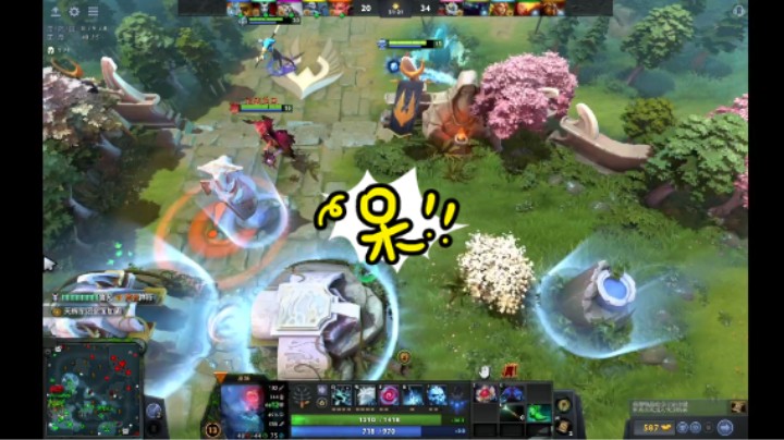 惨兮兮活久见DOTA2四号位巫妖对线大优势结果对线结束后就一路败北，对面风行者五号位还是个纯毒瘤，生生被4打5干废