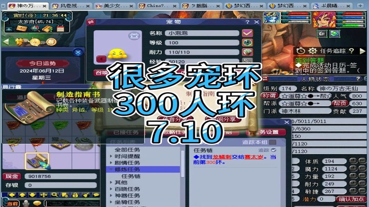 梦幻西游：很多宠环，300人环7.10