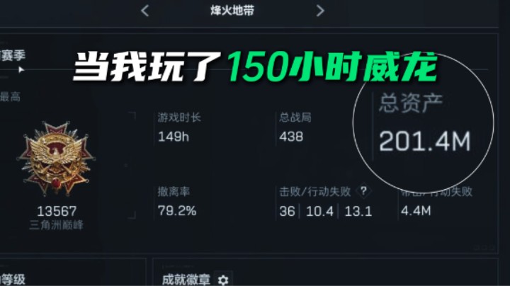当我玩了150小时威龙后 总资产已两个小目标
