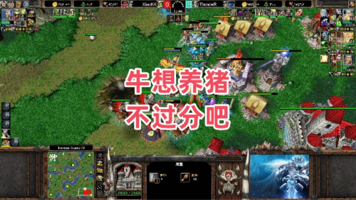 牛想养猪不过分吧 魔兽争霸3大帝解说 XiaoKK vs ThundeR TS