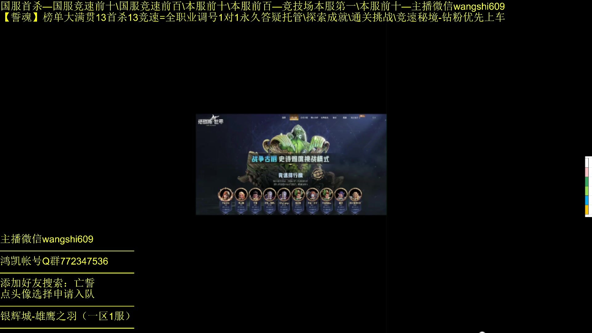 【2024-08-08 20点场】亡誓Wang：S0赛季大满贯团队为您服务