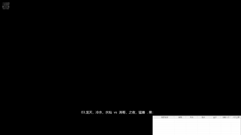03.龙天，冷水，水灿 0vs3 涛哥，之夜，猛兽·果:212。 下