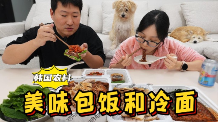 新家终于添置了沙发，和女朋友吃菜包肉和冷面庆祝，太开心了！