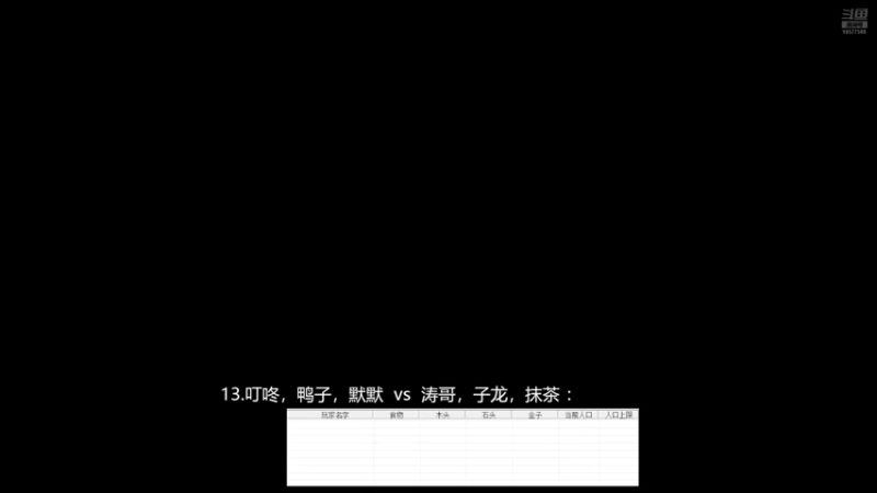 13.叮咚，鸭子，默默 0vs3 涛哥，子龙，抹茶:212