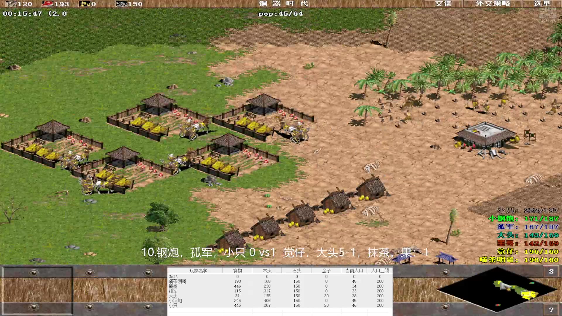 10.钢炮，孤军，小只1vs3 觉仔，大头5-1，抹茶。果:1111。
