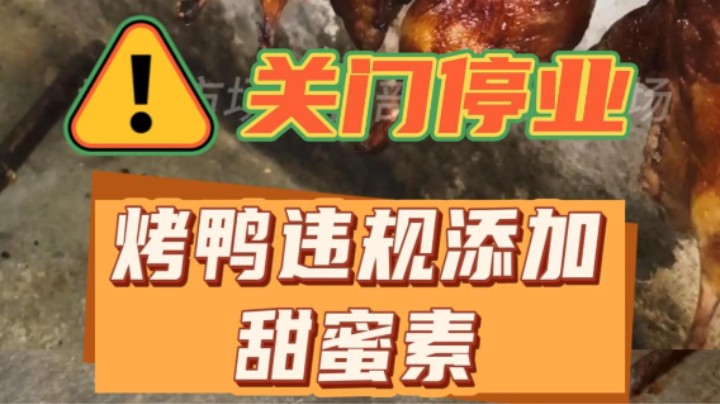 #食话实说 关门停业！烤鸭违规添加甜蜜素！#食品安全 #食品添加剂 #烤鸭 #武汉市场监管