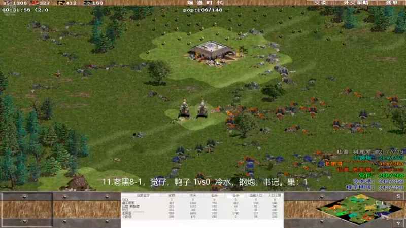 11.老黑8-1，觉仔，鸭子 3vs1 冷水，钢炮，书记。果:12111，中