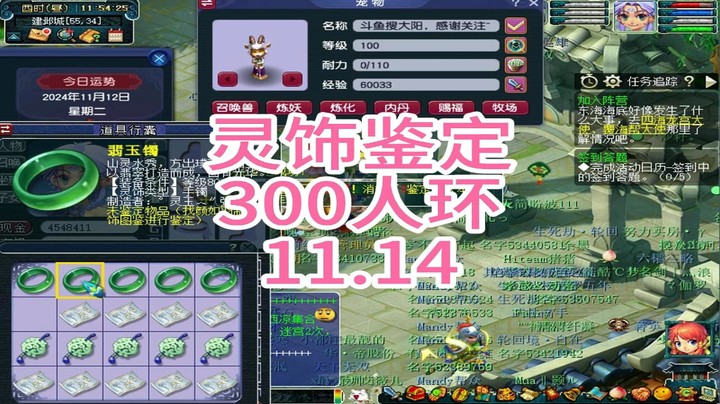 梦幻西游：灵饰鉴定，300人环11.14