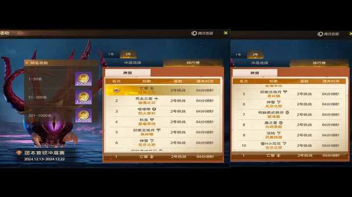 塔瑞斯世界S1赛季深渊之瞳挑战层4分08秒