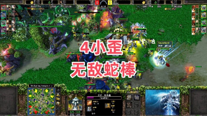 4小歪无敌蛇棒 4v4魔兽争霸3 飞佛冰林 vs 罗彩卡木