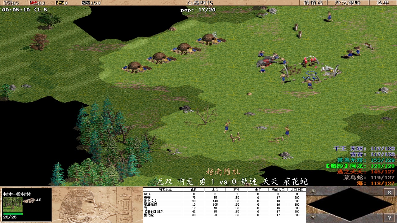 无双 啊龙 勇 3vs 0轨迹 夭夭 菜花蛇