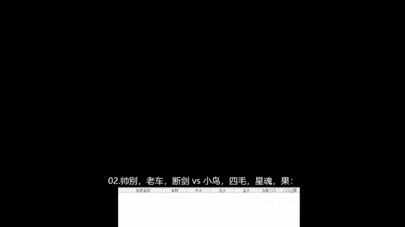 02.帅别，老车，断剑 2vs3小鸟，四毛，星魂，果: :11122