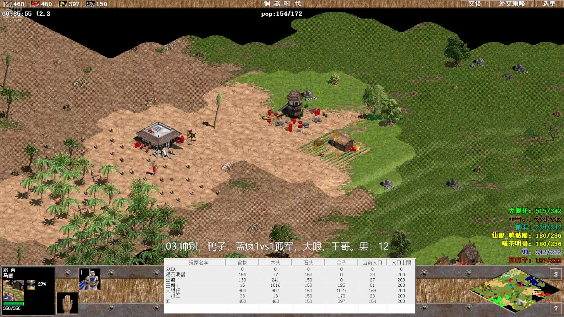 03.帅别，鸭子，蓝疯2vs3孤军，大眼，王哥。果:122X2。   下