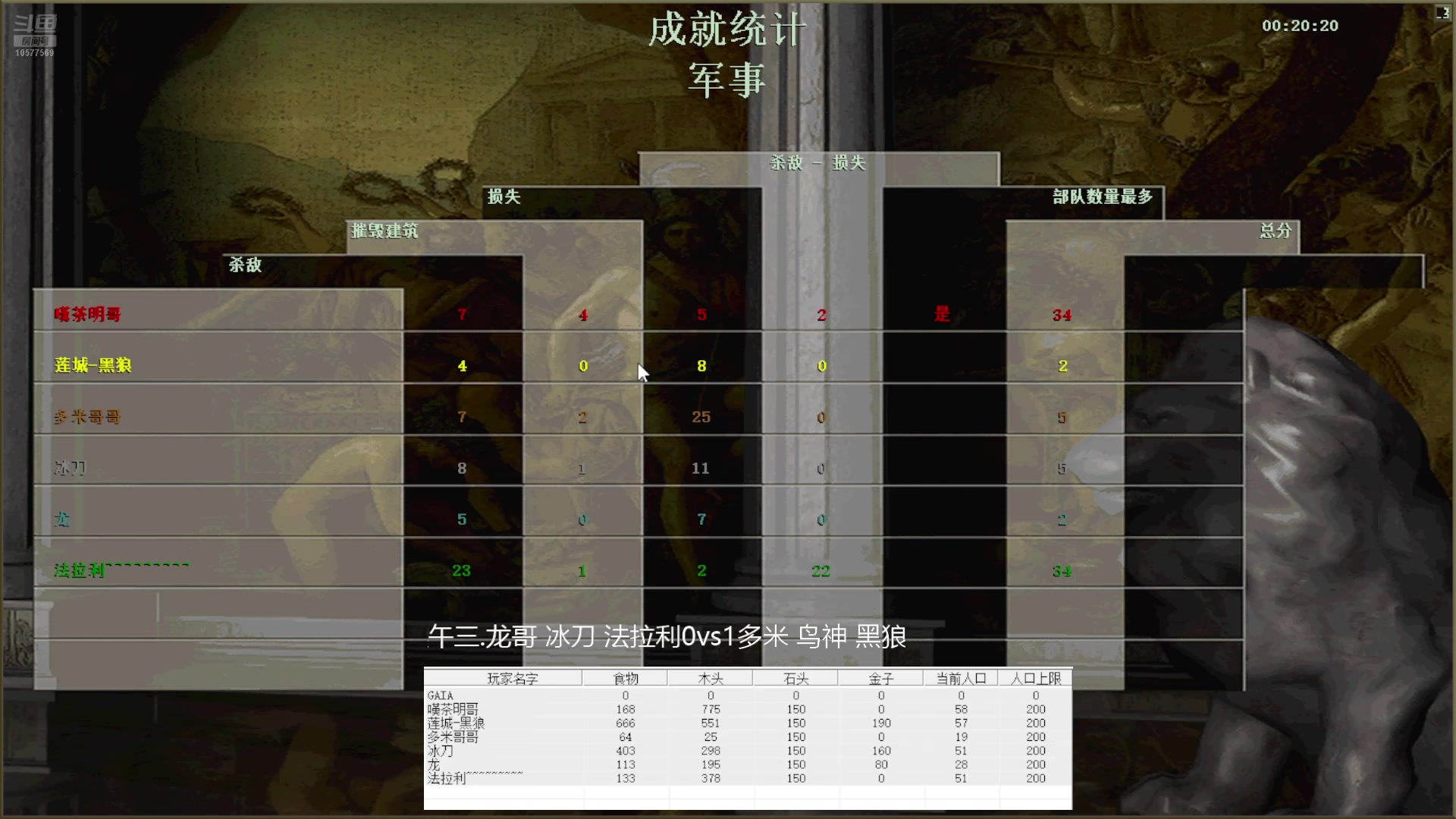 午三.龙哥 冰刀 法拉利3vs2多米 鸟神 黑狼
