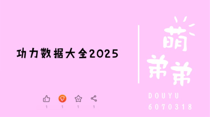 功力数据大全2025
