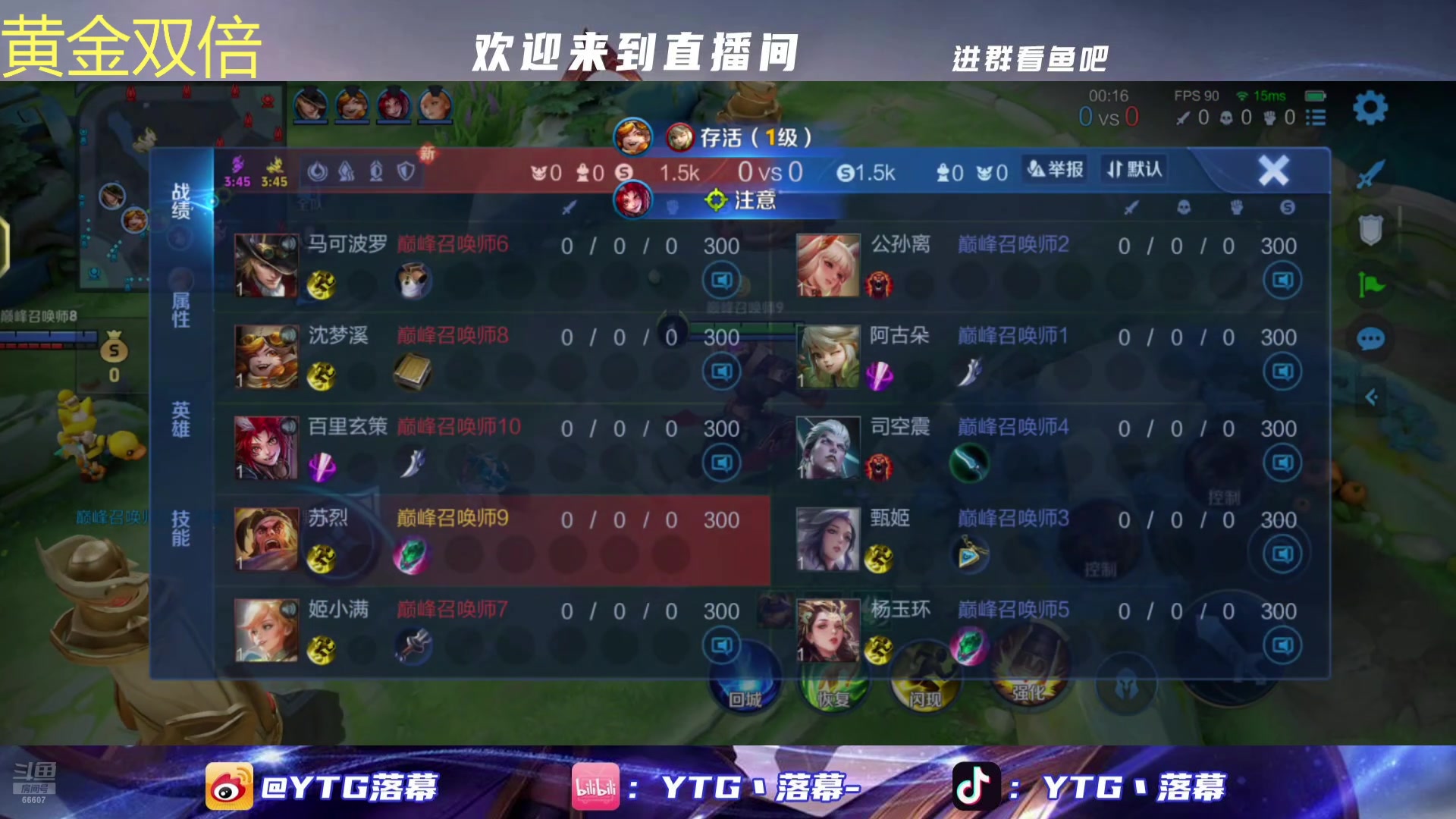 【2025-04-03 23点场】YTG丶落幕：黄金双倍苏烈王冲辅助第一
