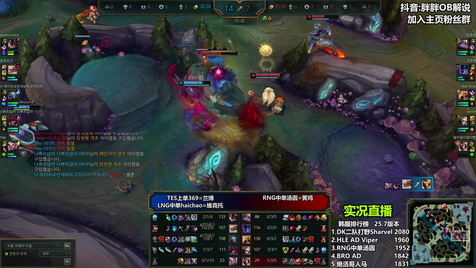 【2025-04-13 02点场】胖胖OB解说：胖胖OB：直播TES+BLG+WBG！
