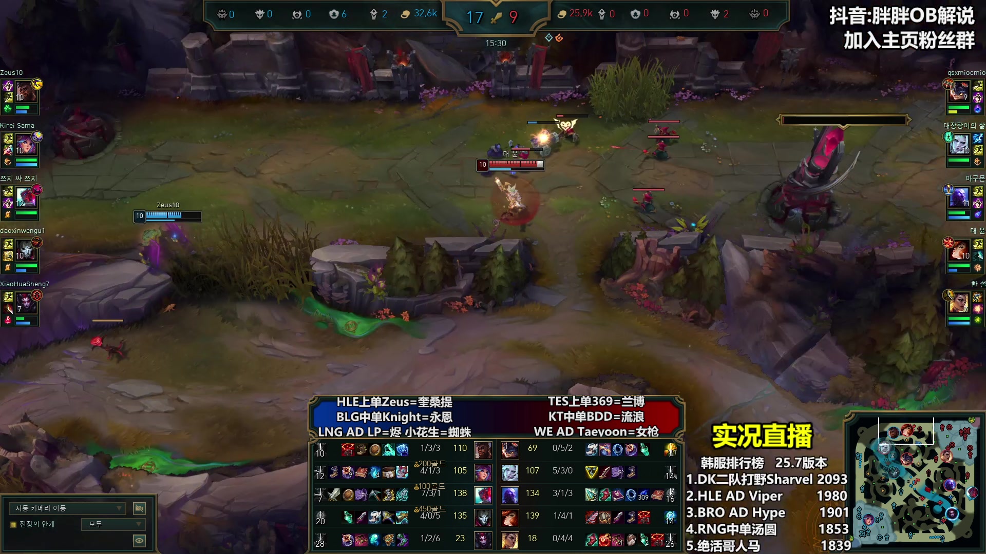 【2025-04-15 00点场】胖胖OB解说：胖胖OB：直播TES+BLG+WBG！