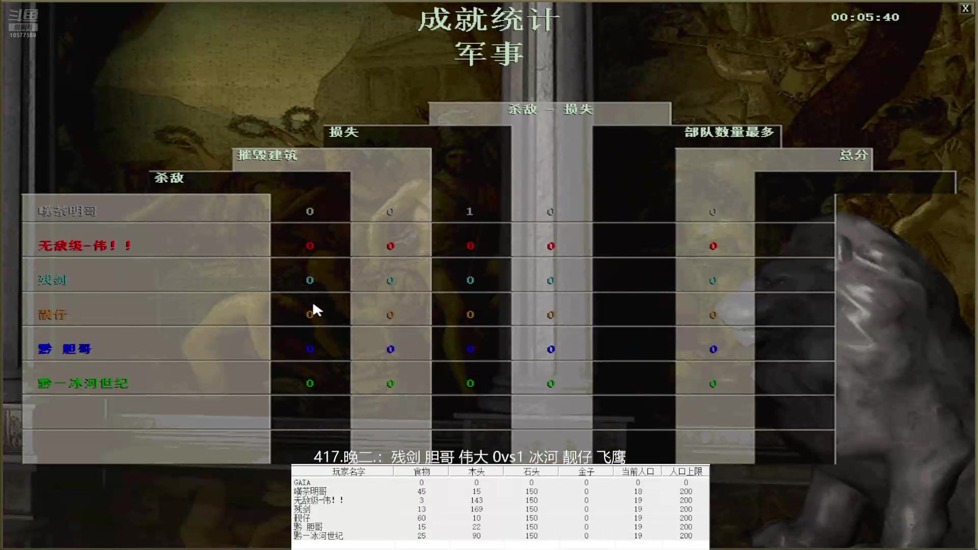 417.晚二.:残剑 胆哥 伟大 3vs1 冰河 靓仔飞鹰