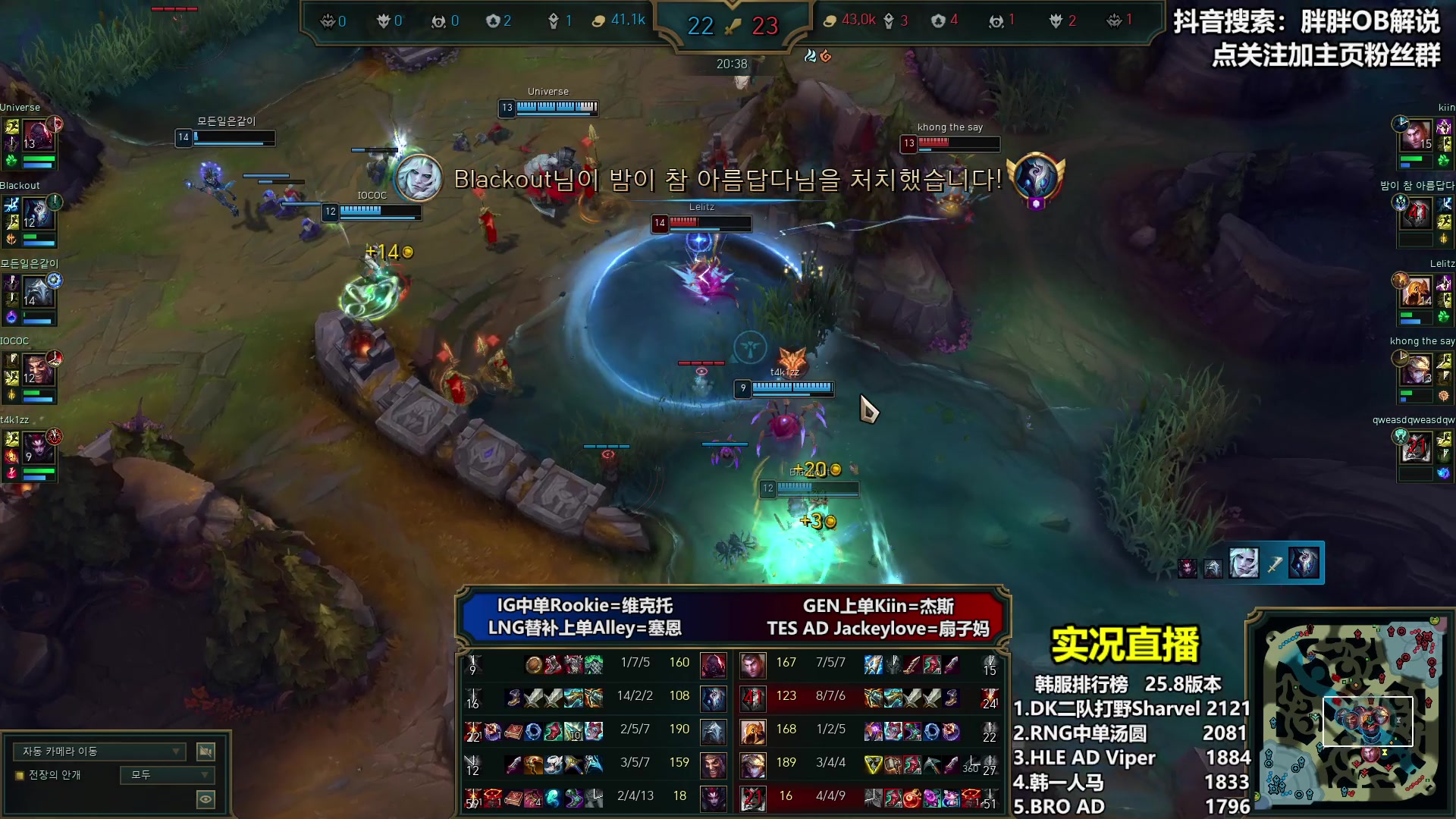 【2025-04-25 22点场】胖胖OB解说：胖胖OB：直播TES+BLG+WBG！