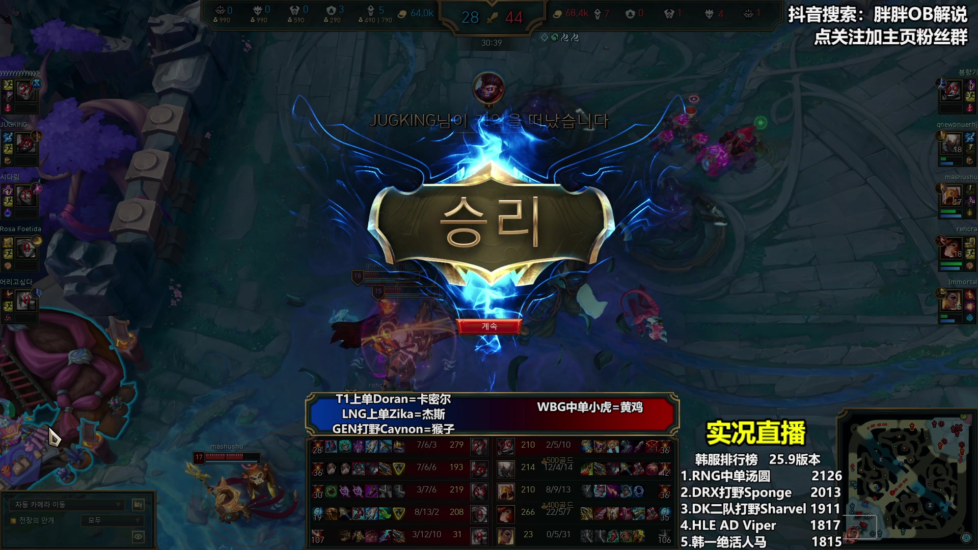 【2025-05-09 23点场】胖胖OB解说：胖胖OB：直播TES+BLG+WBG！