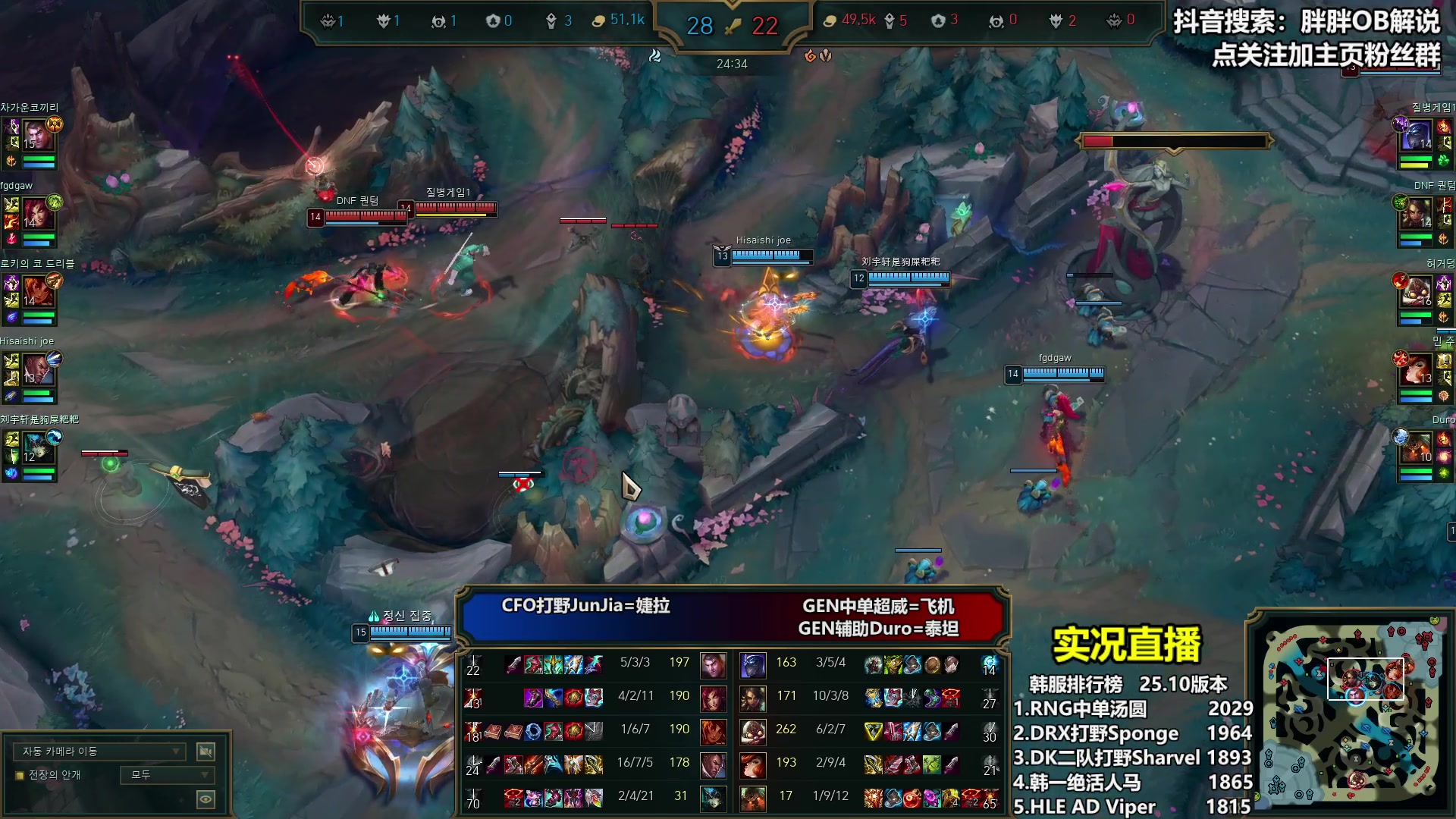 【2025-05-15 22点场】胖胖OB解说：胖胖OB：直播TES+BLG+WBG！