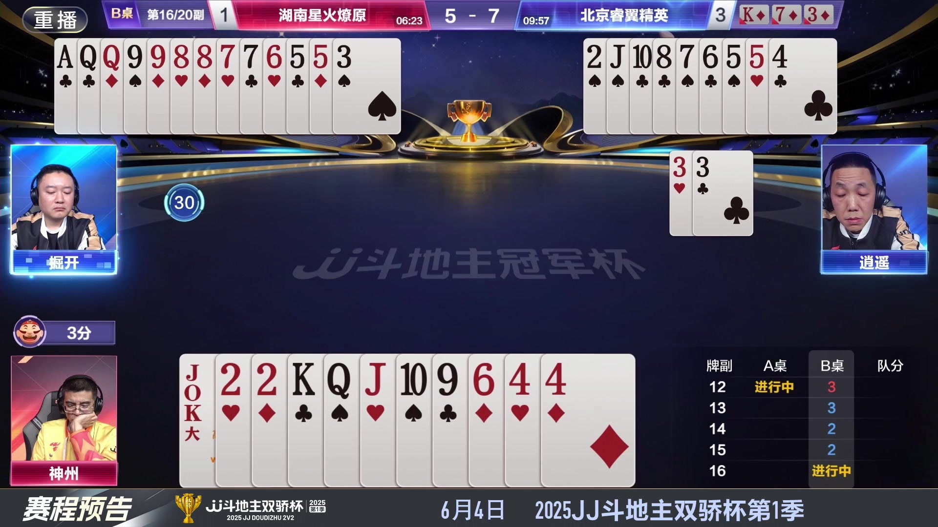 【2025-05-23 08点场】JJ斗地主官方：S7春季赛精彩对局
