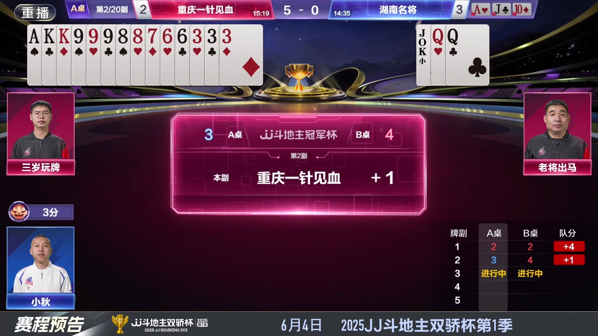【2025-05-23 22点场】JJ斗地主官方：S7春季赛精彩对局