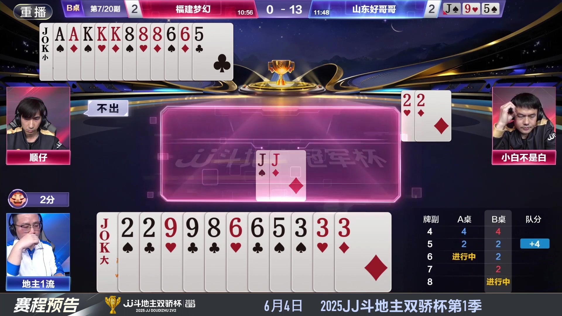 【2025-05-28 20点场】JJ斗地主官方：S7春季赛精彩对局