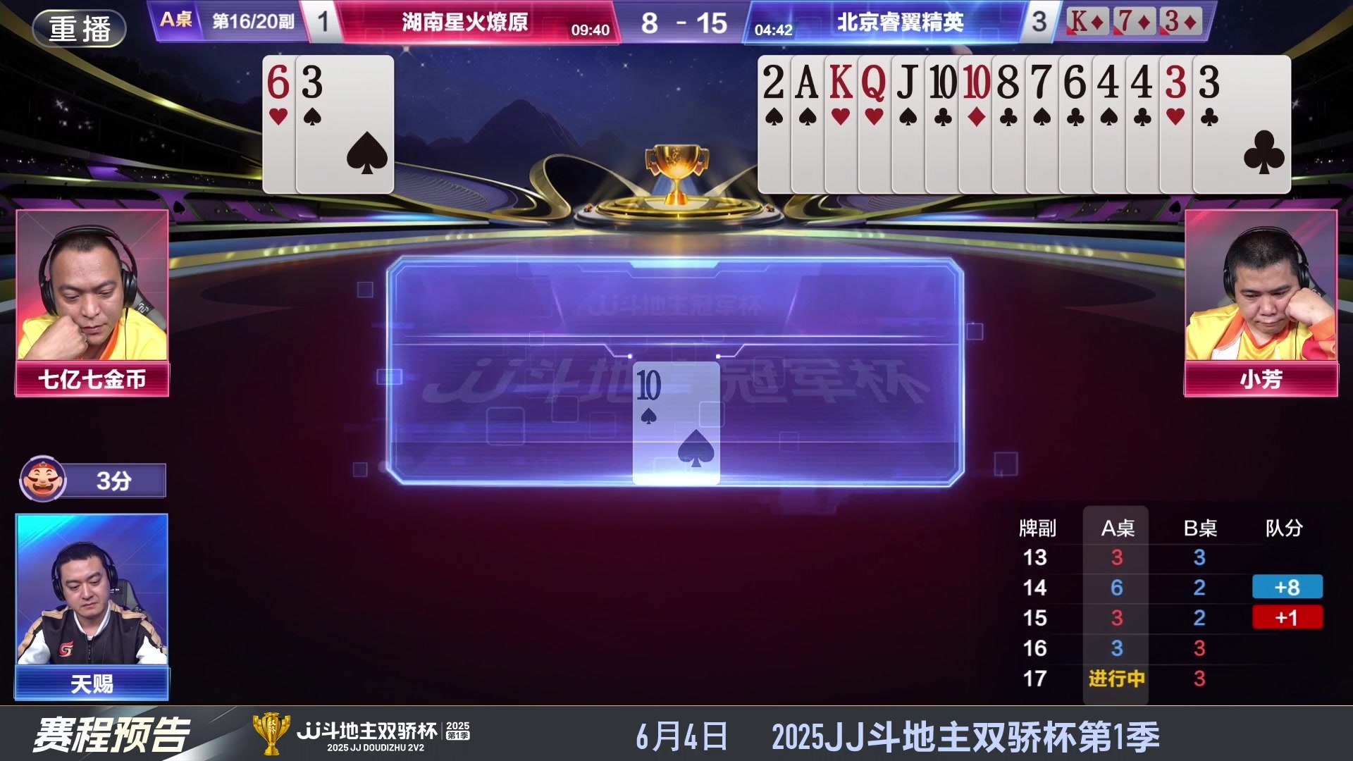 【2025-05-29 10点场】JJ斗地主官方：S7春季赛精彩对局