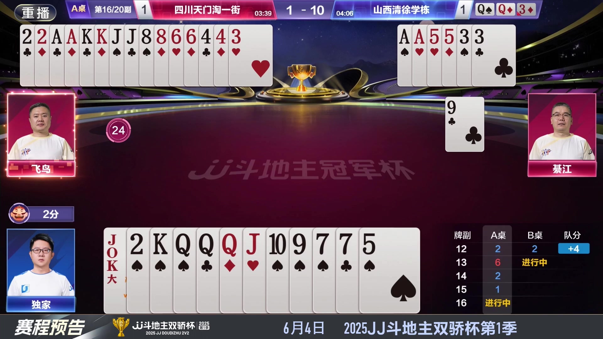 【2025-06-01 09点场】JJ斗地主官方：S7春季赛精彩对局