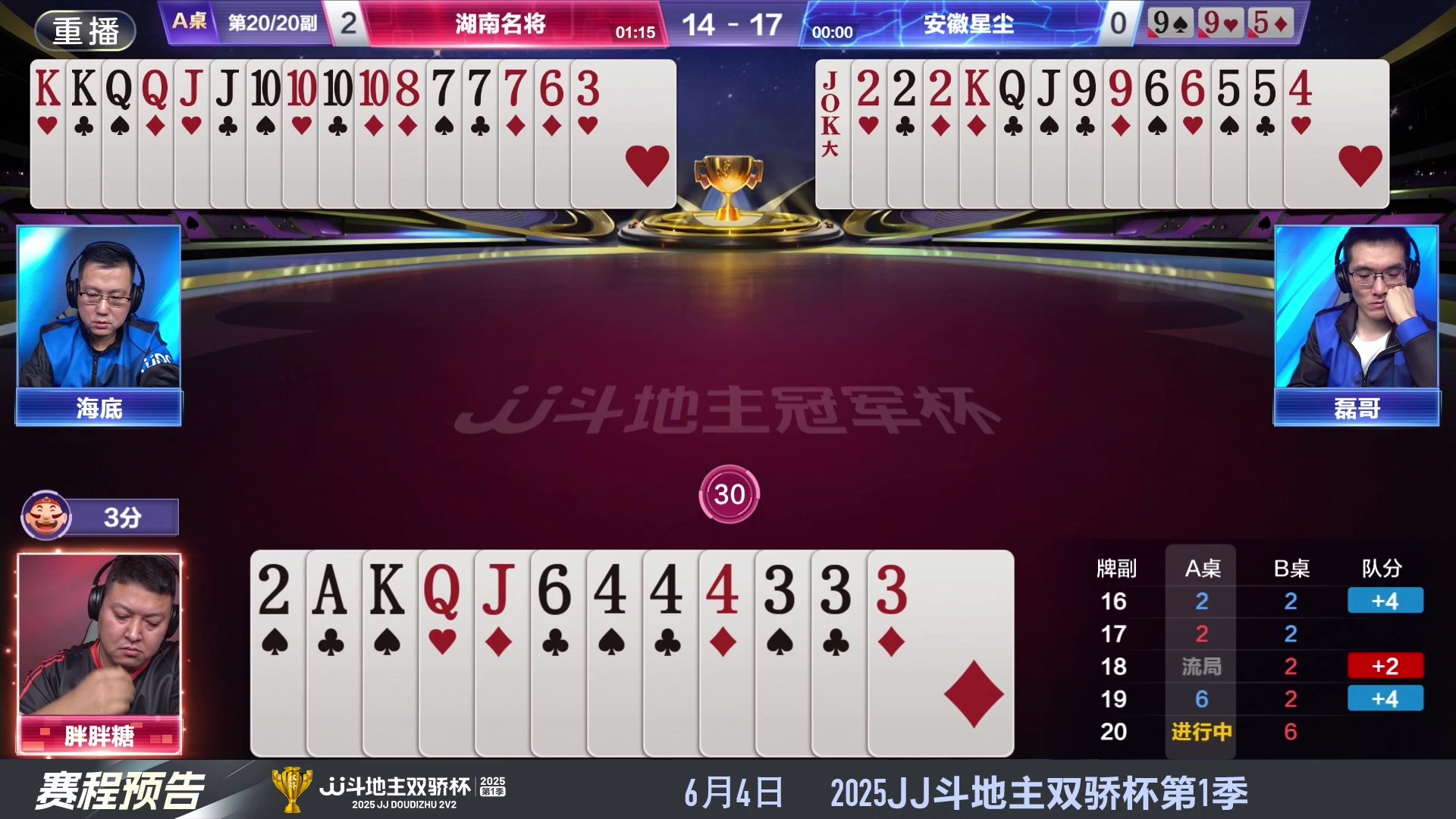 【2025-06-03 06点场】JJ斗地主官方：S7春季赛精彩对局