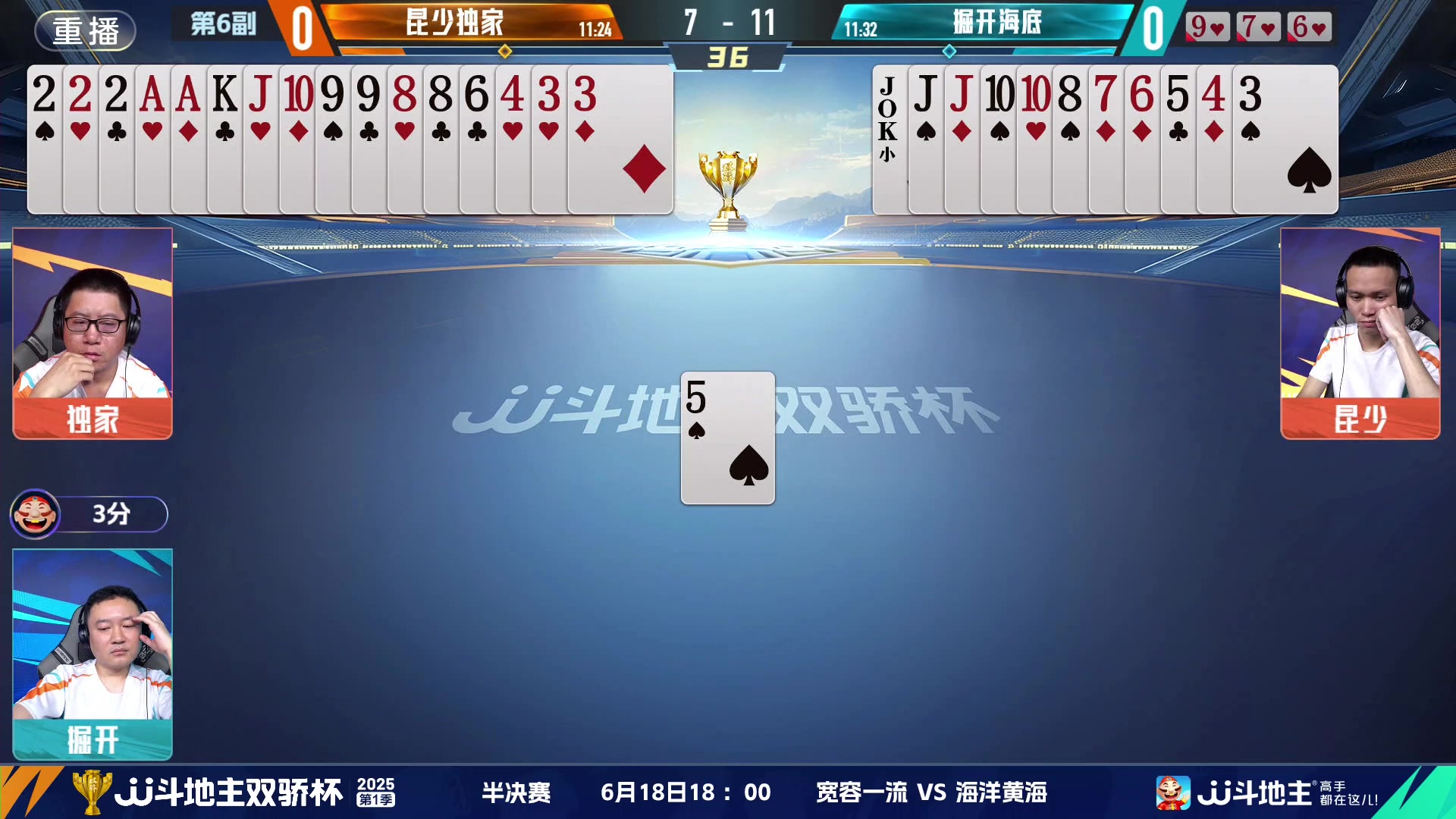 【2025-06-18 15点场】JJ斗地主官方：双骄杯继续，较量激烈！