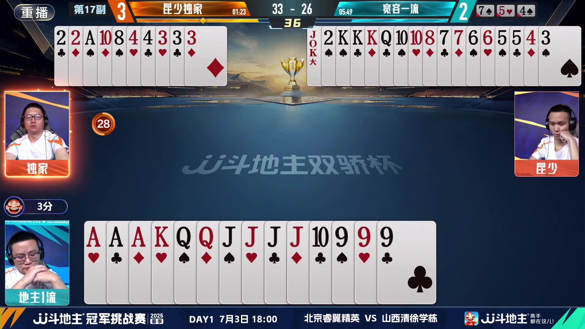 【2025-06-22 00点场】JJ斗地主官方：双骄杯继续，较量激烈！