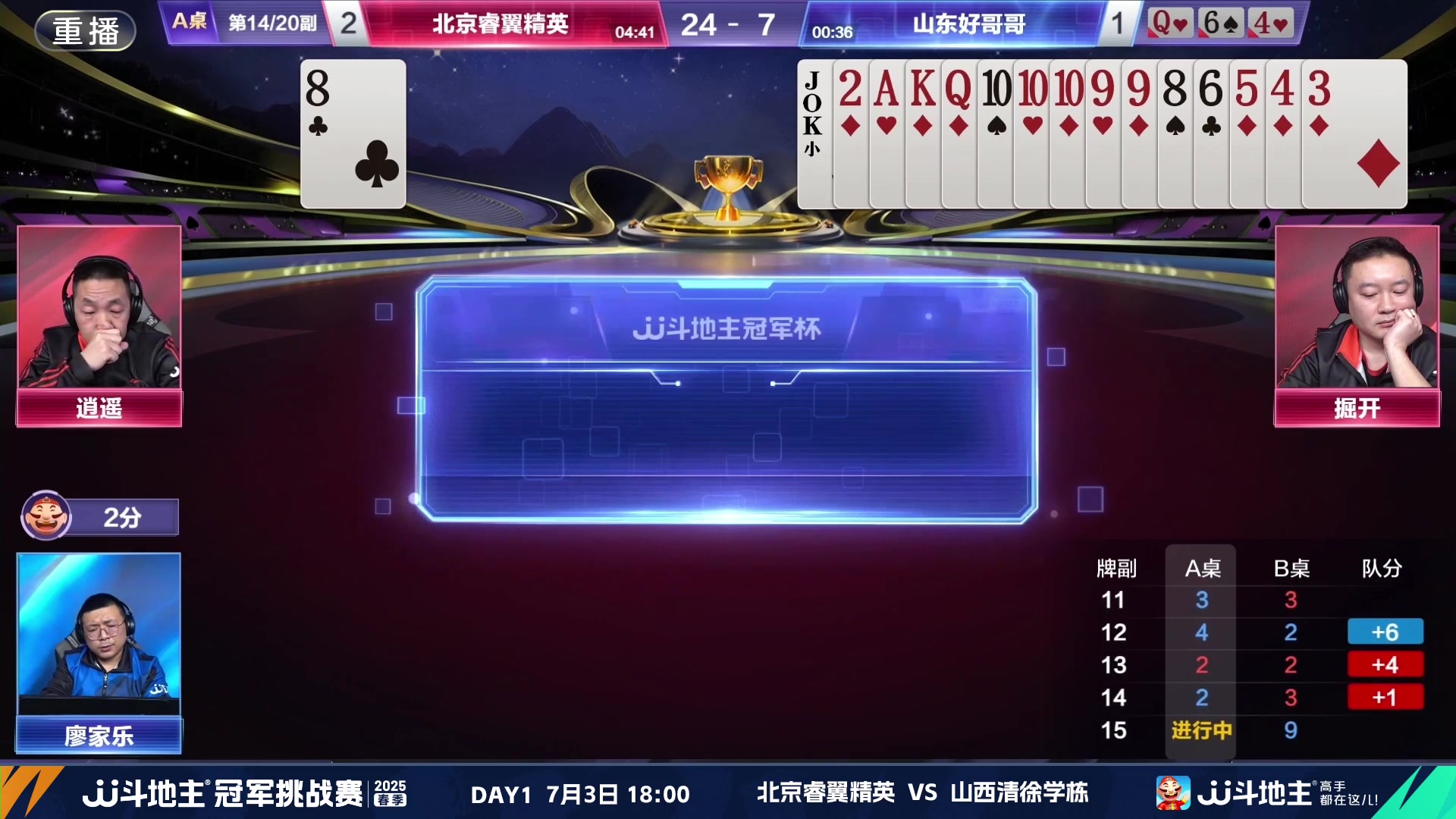 【2025-06-23 16点场】JJ斗地主官方：双骄杯继续，较量激烈！