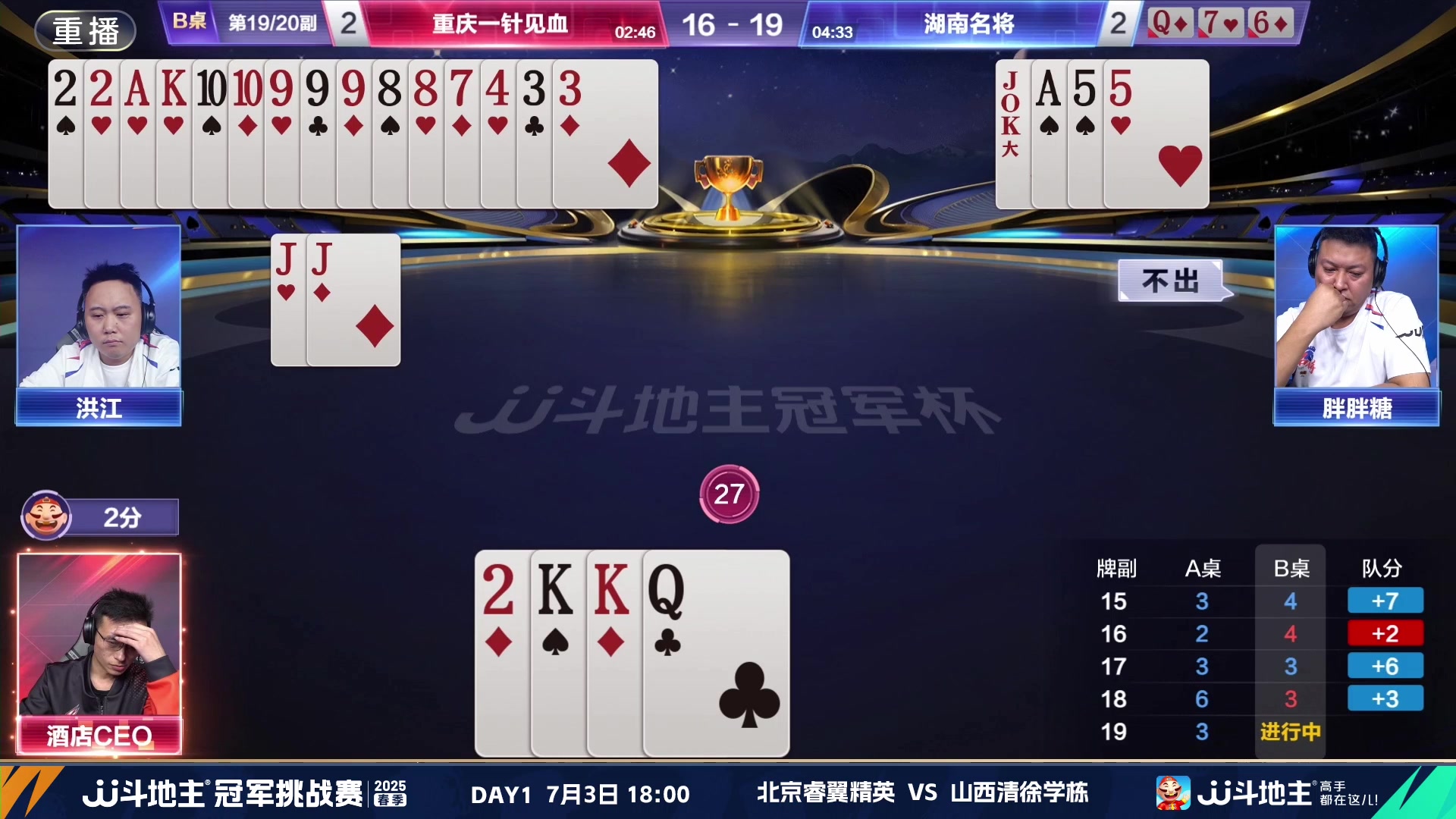 【2025-06-25 20点场】JJ斗地主官方：双骄杯继续，较量激烈！