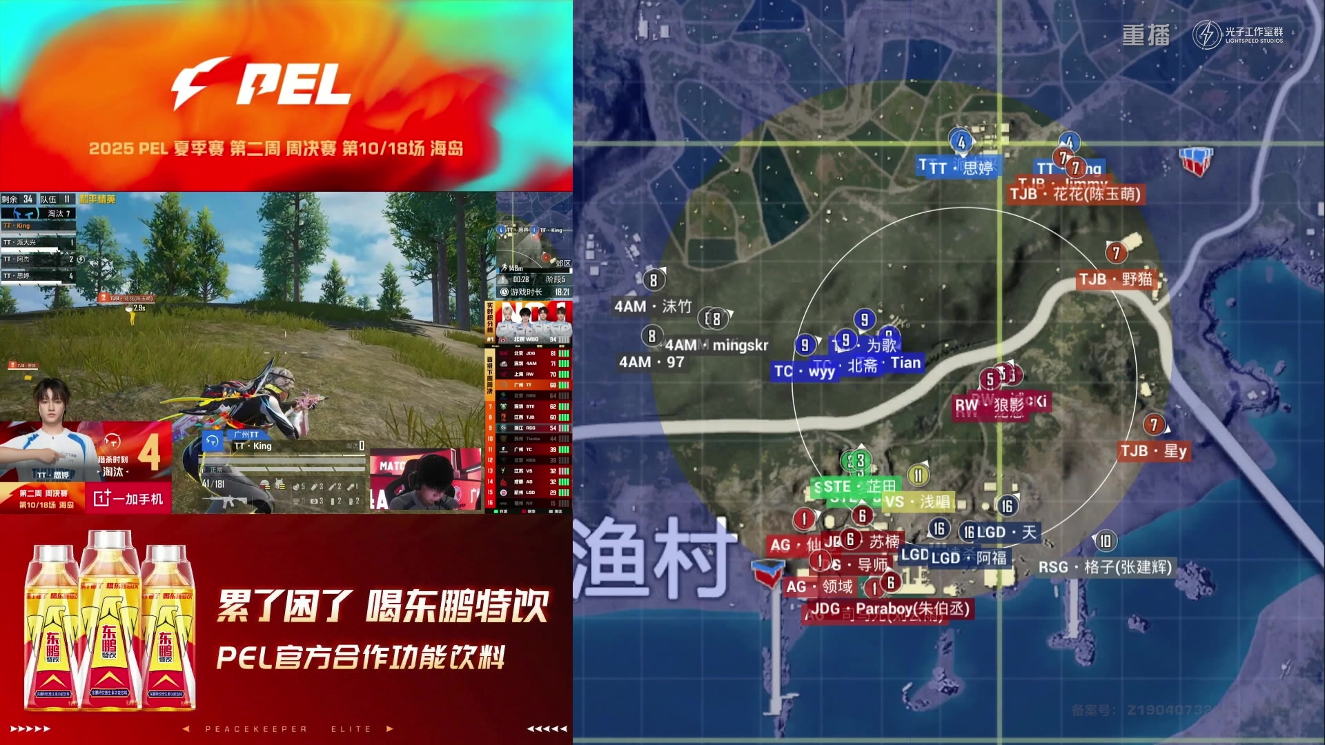 【2025-07-13 09点场】和平精英官方赛事：重播丨PEL夏季赛常规赛W2D3