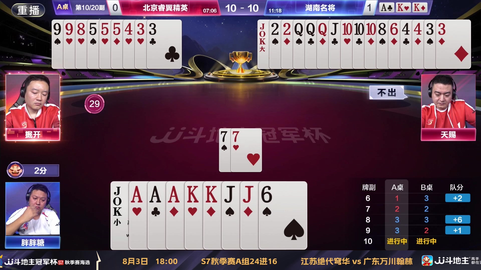 【2025-08-02 12点场】JJ斗地主官方：S7秋季海选淘汰赛