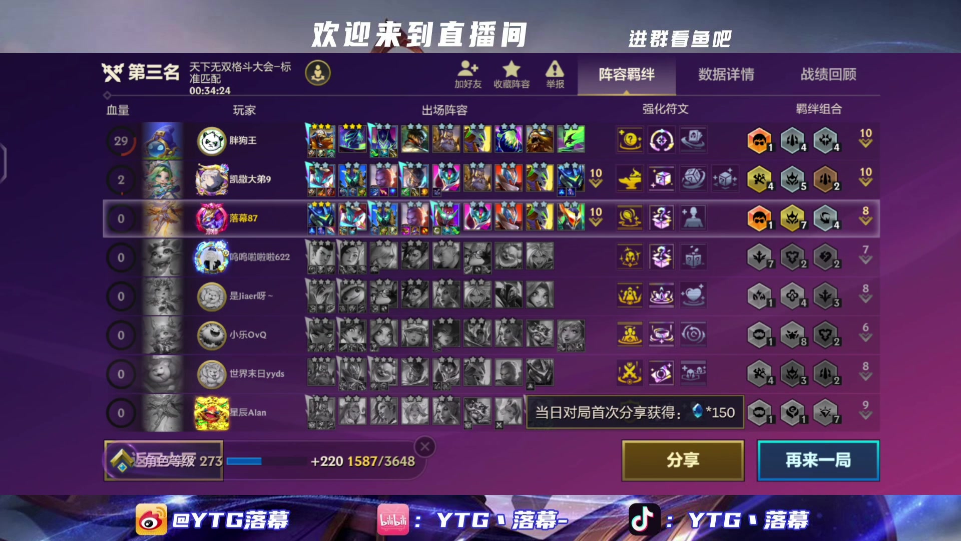 【2025-08-11 16点场】YTG丶落幕：马场8人JCC大战