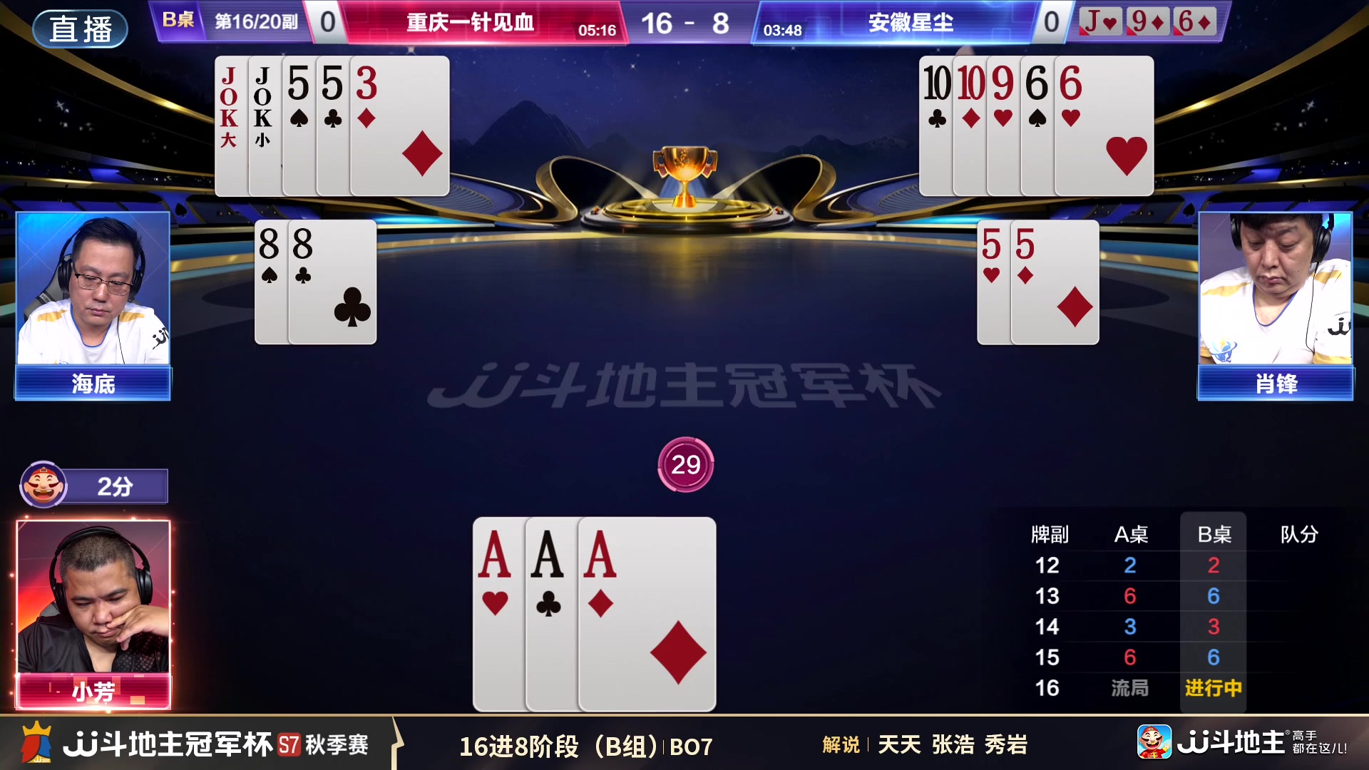 【2025-08-14 17点场】JJ斗地主官方：重庆一针见血VS安徽星尘