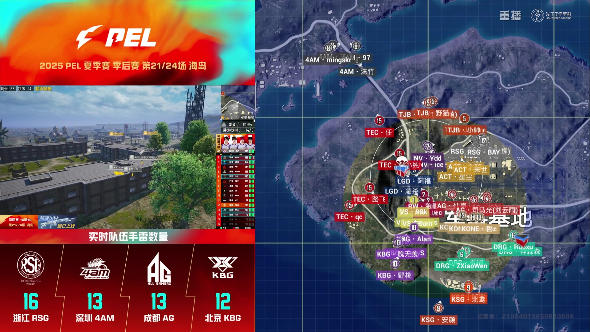 【2025-09-19 06点场】和平精英官方赛事：重播丨PEL夏季赛季后赛D4