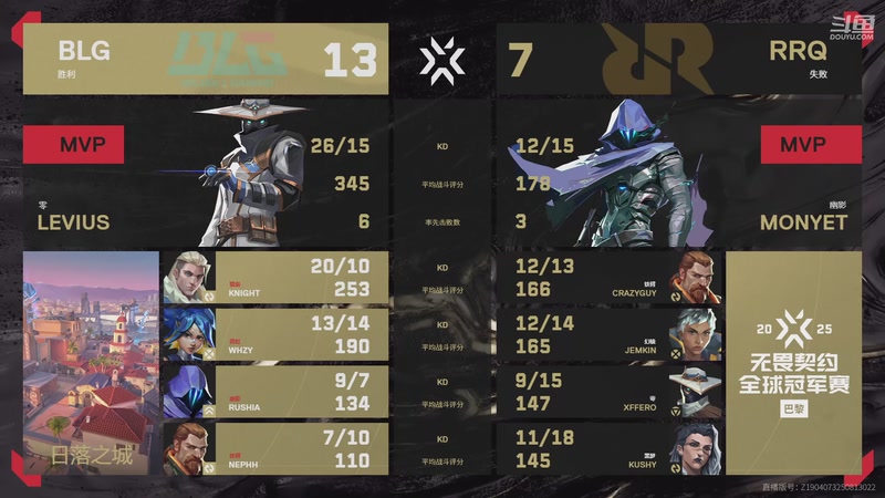 【2025-09-20 21点场】无畏契约赛事：2025全球冠军赛 G2 vs DRG