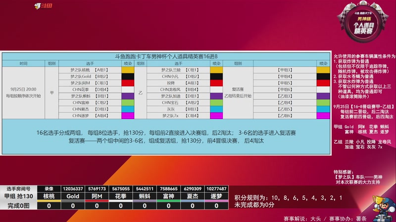 【2025-09-25 19点场】大头道具工作室：【男神杯】个人道具精英赛